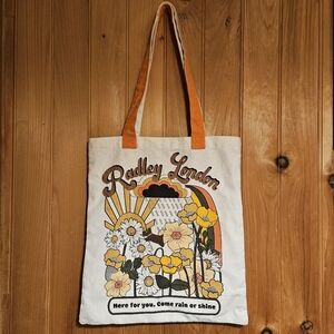 RADLEY LONDON White and Orange Canvas Tote